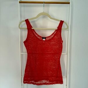 Cosabella Orange Red Lace Tank Top